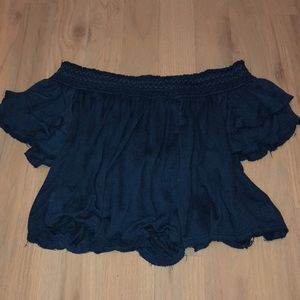 blue off the shoulder free people top
